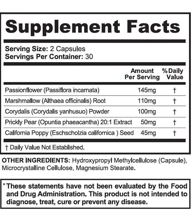 NervEase Supplement Facts
